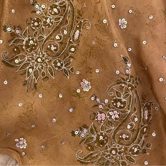 Vintage Casbah Cate Gold Sequined Silk Skirt - Picture 4 of 13